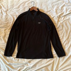 Arc'teryx Black Half Zip Waffle Fleece Pullover
